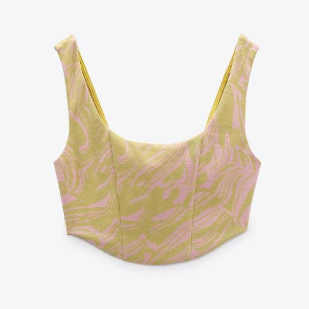 Zara Green/Pink Crop Top